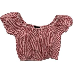 White and red cropped top